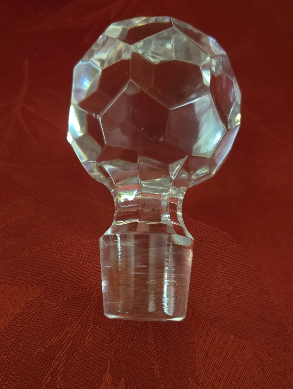 Cut Crystal Ship's Decanter with Faceted Stopper